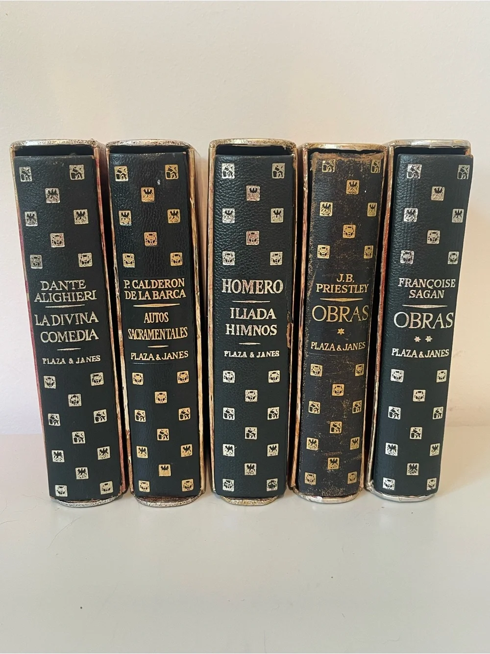 Vintage Plaza & Janés Spanish Literature Collection 5 Books Decorative Slipcases